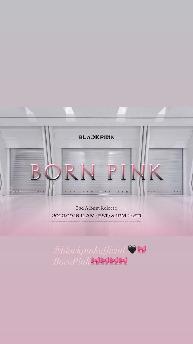 BBU_BLACKPINK's tweet photo. [IG] #JISOO (sooyaaa__) IG story update 

“@ blackpinkofficial 🖤 🎀 
BornPink🎀🎀🎀🎀”

BORN PINK IS COMING
#Day12ToBORNPINK #BORNPINK @BLACKPINK https://t.co/veXnr95xCe