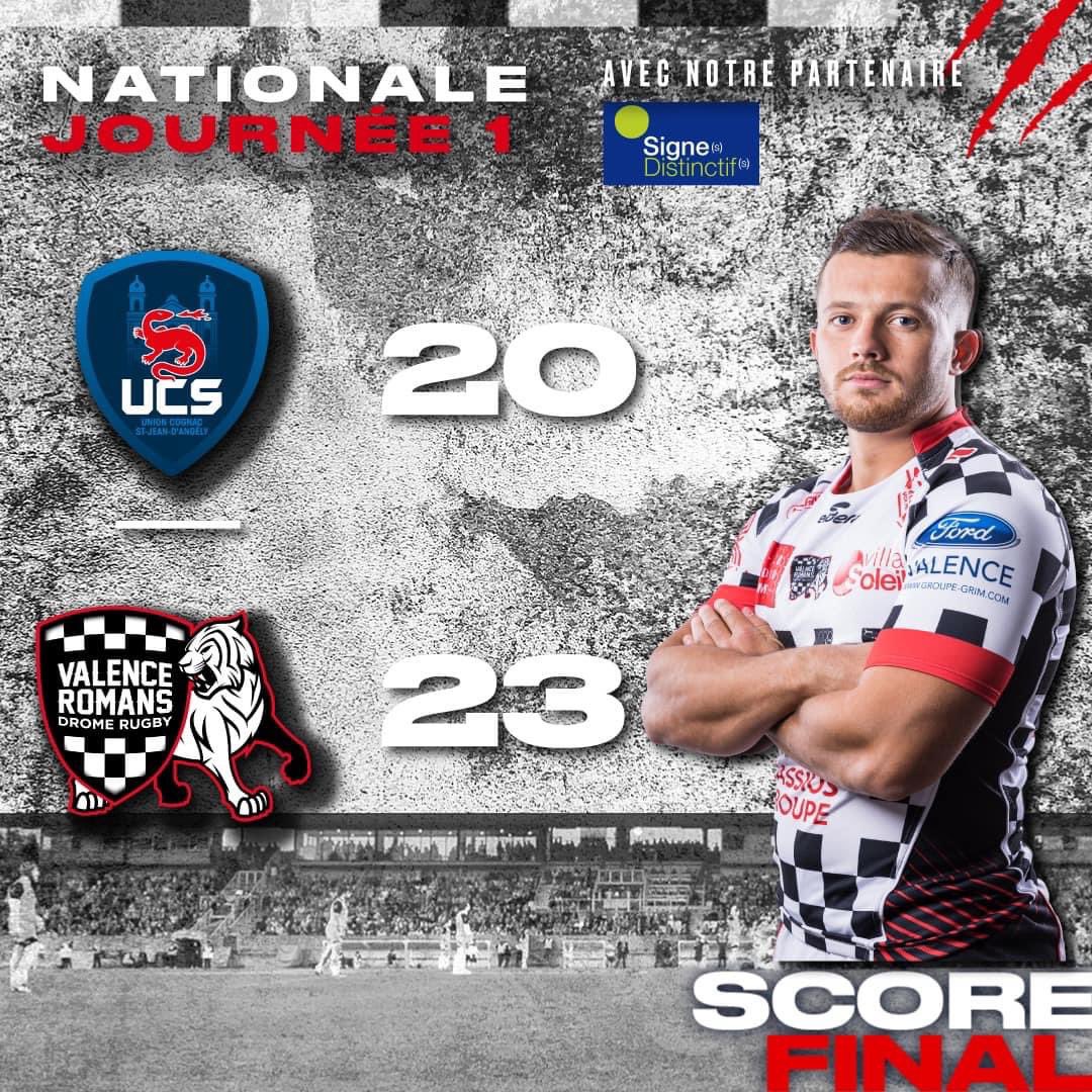 🏉 | 𝐉.𝟏 - 𝐅𝐈𝐍 𝐃𝐔 𝐌𝐀𝐓𝐂𝐇 : <a href="/ucs_rugby/">UCS rugby</a> - 𝗩𝗥𝗗𝗥 
avec notre partenaire Signes Distinctifs

C’est terminé ! 
Les 𝗗𝗮𝗺𝗶𝗲𝗿𝘀 remportent ce premier match de Nationale sur le score de 20 à 23, malgré une deuxième mi-temps sous tension.

-
#ALLEZDAMIERS