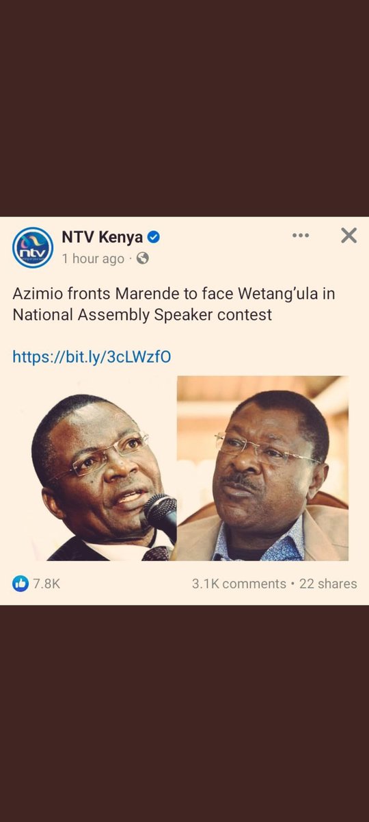 Given a chance to vote,who will you vote as speaker of national assembly 
1.Retweet for Wetangula
2. Like for Marende