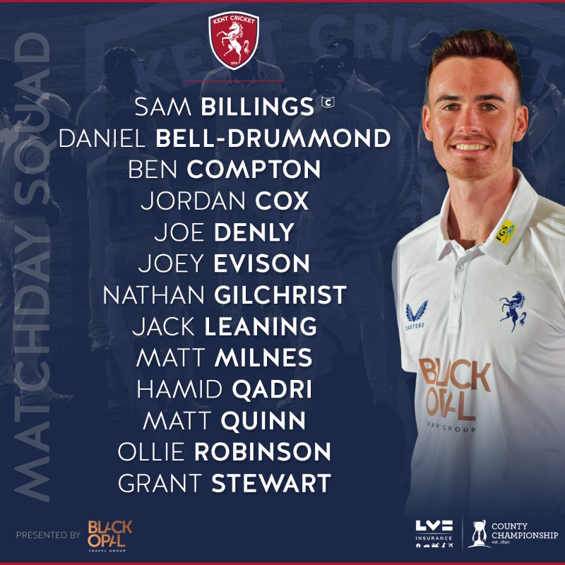 KentCricket's tweet photo. 📝 Men’s Head Coach Matt Walker has named a 13-strong squad for the visit of Essex, led by Sam Billings