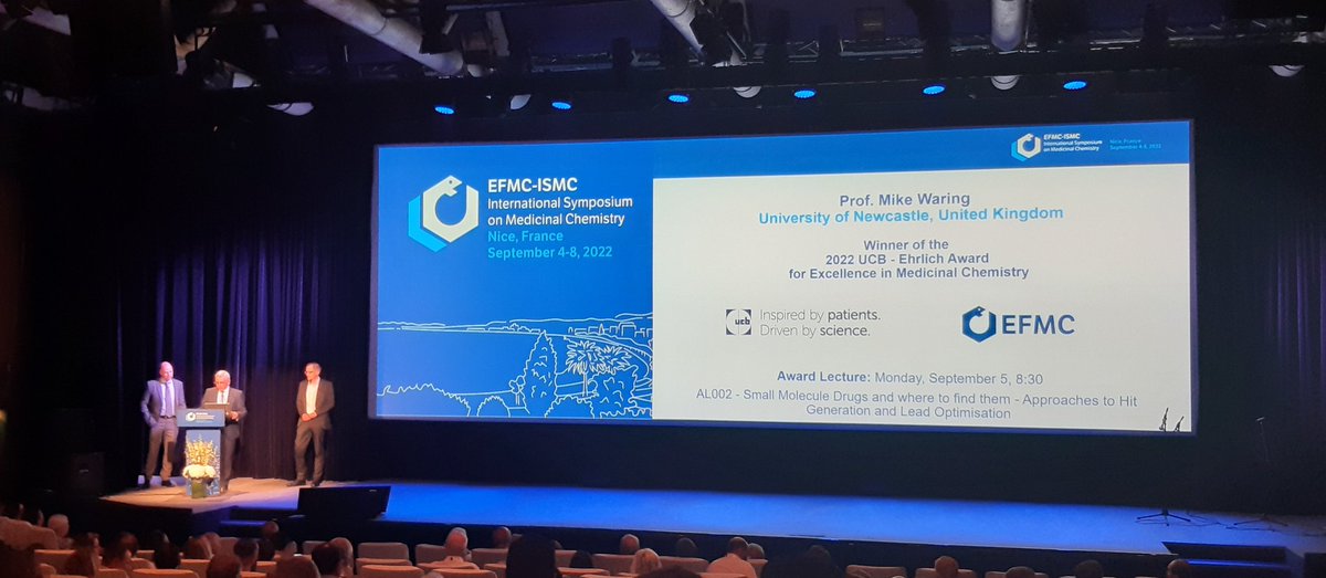 Congratulations <a href="/MikeJWaring/">Mike Waring</a> 👏 great achievement! <a href="/NCL_MedChem/">Medicinal Chemistry Group - Newcastle Uni</a> <a href="/MosmedC/">MoSMed CDT</a> <a href="/ChemistryNCL/">Newcastle Chemistry</a> #EFMCISMC22