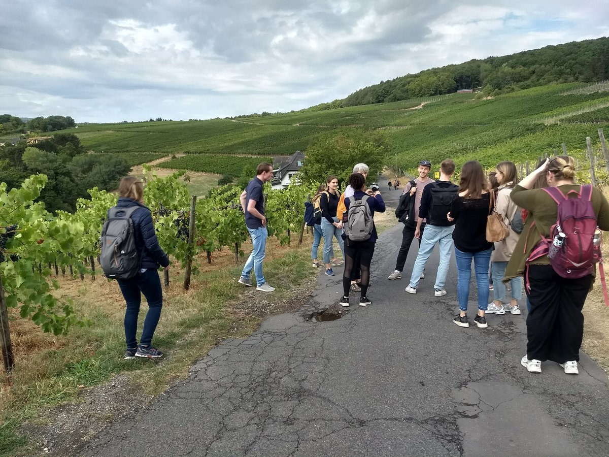 simone_christ's tweet photo. Enjoying our trip to the Ahrtal!  #PostgradProgramm @IDOS_research visiting the Roman villa in Ahrweiler and hiking in the vineyards. Great opportunity to get to know each other
Thanks to our colleague @RitaKluewer for insights into Roman everyday live in the Ahrtal 
@grimm_sven https://t.co/5c0EK9KCRY