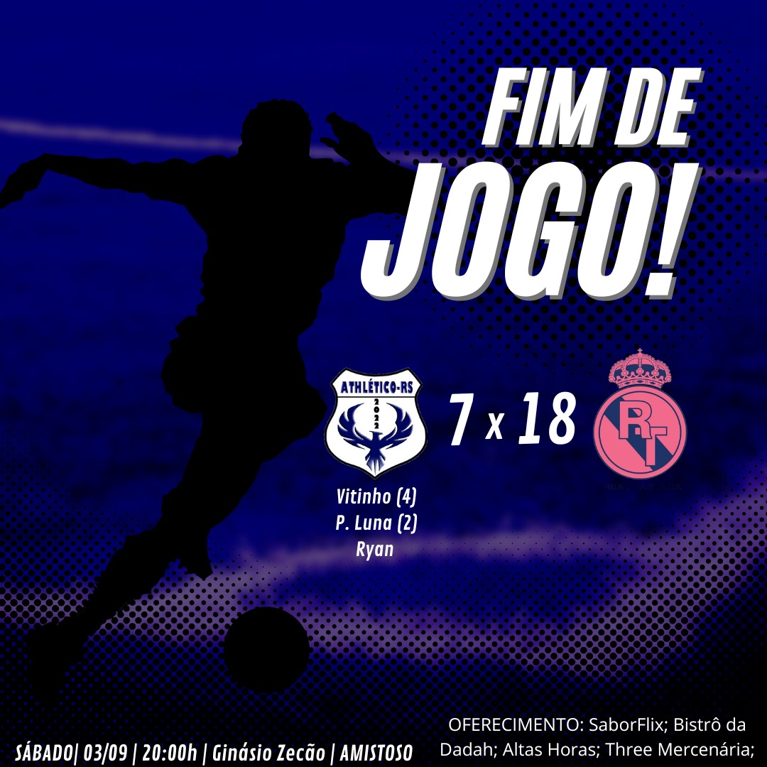 AthleticoRs's tweet photo. Ontem a noite jogamos contra a forte equipe do Real Tablada e saímos derrotados com um placar elástico. Começamos jogando bem, mas se perdemos na metade do jogo. Foi um jogo muito pegado, brigado pelas duas equipes, foi um jogão! https://t.co/YR1Pq8k46a