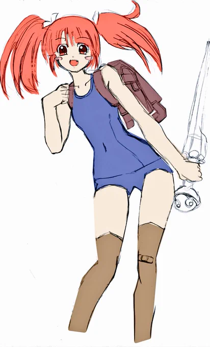 ぽよよんろっく先生のイラストをラフで描いてみましたが失敗です!何故この難解なモデルにしたのか!素直にガンダムで試せば良かったです(^_^;)#ぽよよんろっく#模写 