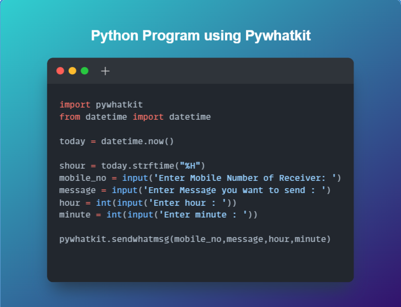 ceoasmi's tweet photo. Day 18/30
Hello Everyone! It's my #Day18 of the challenge #30Daysofcode  with @scaler_official

Problem Statement - 'PyWhatKit' 
Partner - @DMKrishnaA

Join Scaler Discord Community: https://t.co/iR69uqWvts

#day18 #scalerdiscord #progress https://t.co/DgDibsIBg7