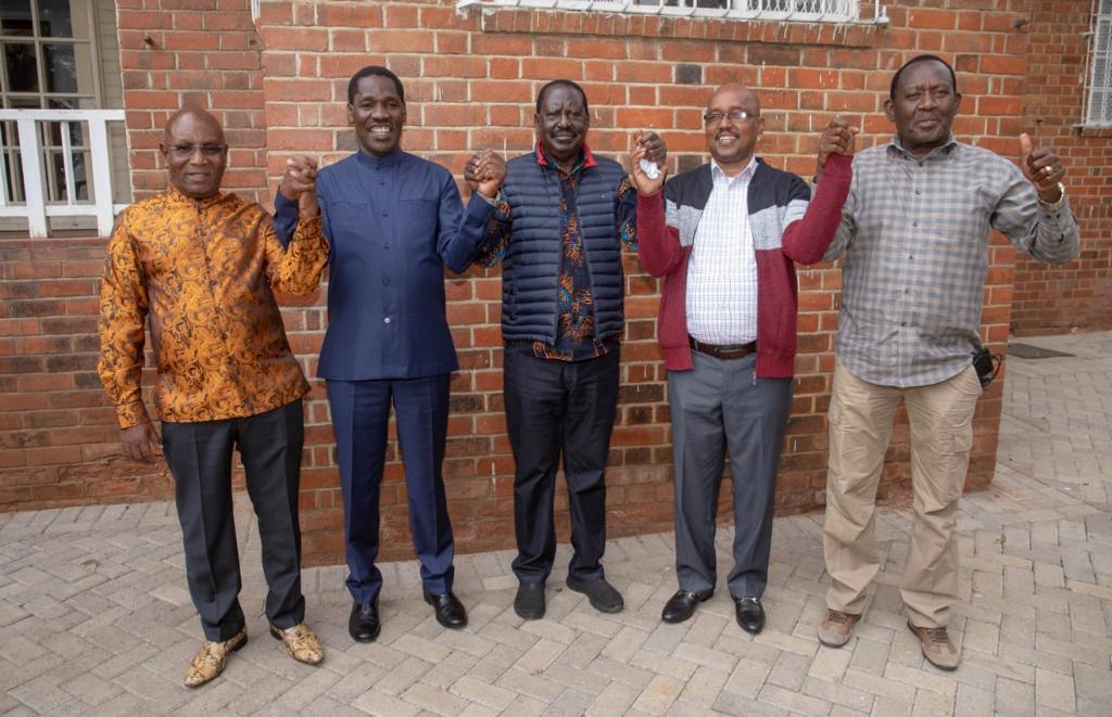 RailaOdinga's tweet photo. Mt Kenya East it has been today. Bonding conversations, strengthening grassroots, building our One Kenya. 

Martha and I also took the opportunity to thank Ameru for their support and the votes they gave us. 

#Imewezekana https://t.co/875AluVtTY