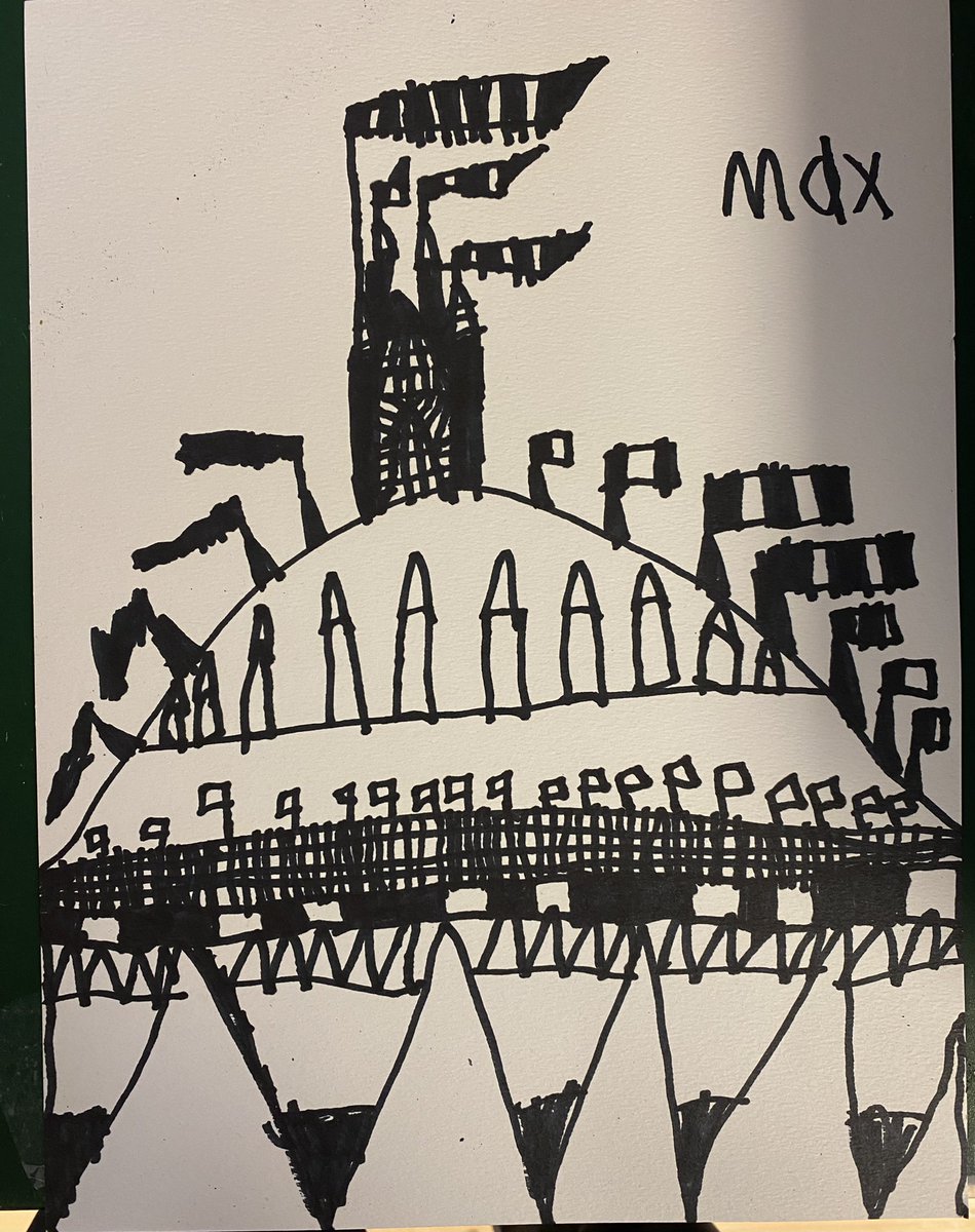CorpseBill's tweet image. Found a drawing by a kid named Max
