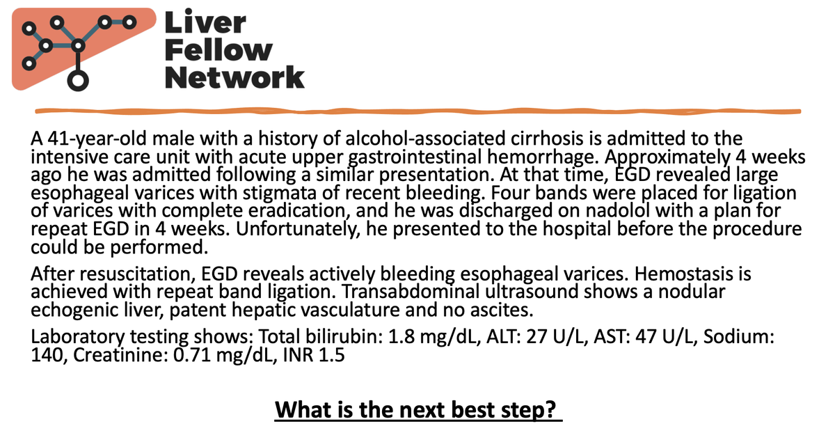 Get ready for @Jess_Musto's Clinical Pearls case tomorrow by answering the following poll! 👇 #MedEd #FOAMed #livertwitter #GITwitter #MedTwitter