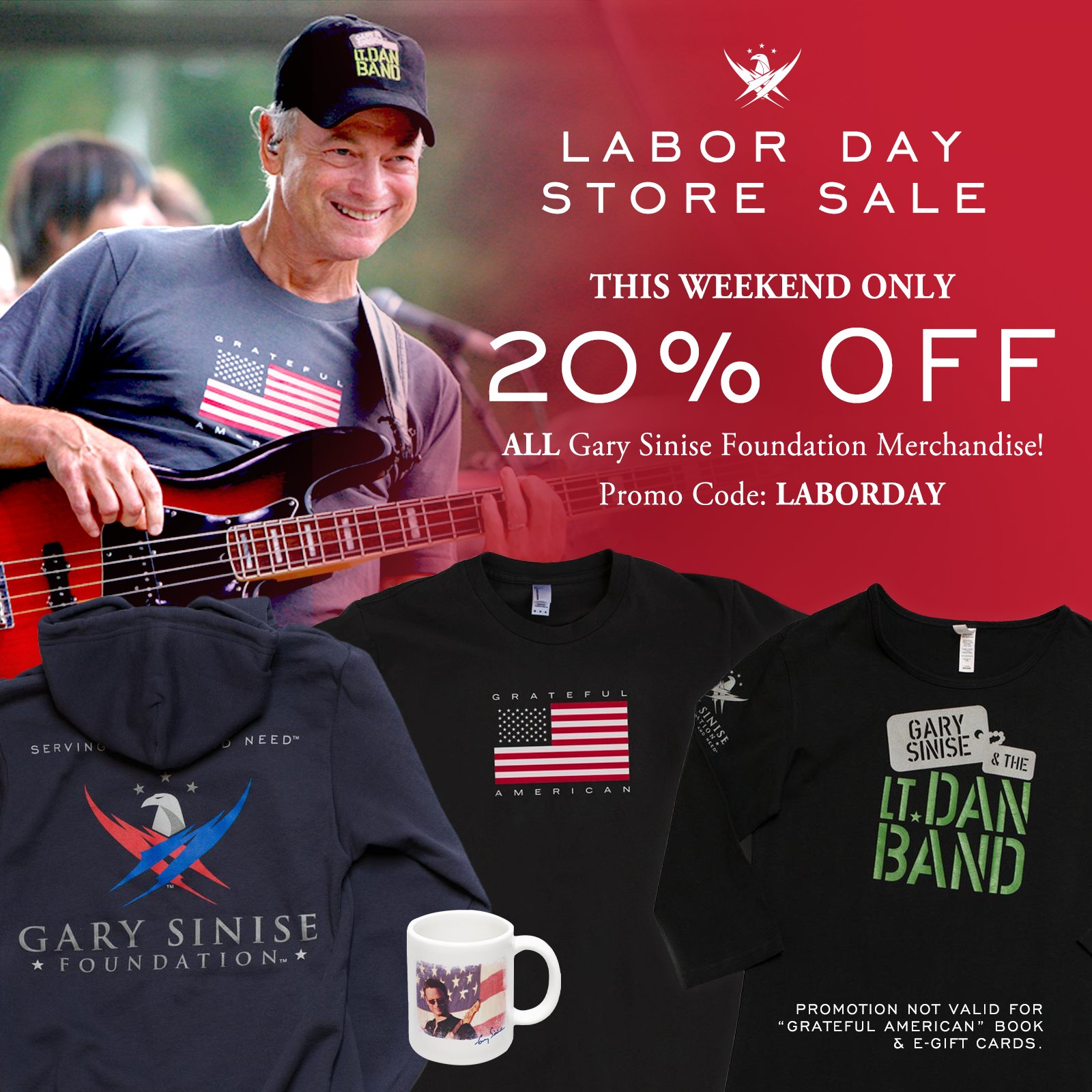 GarySiniseFoundation on Twitter "The GSF online store Labor Day sale