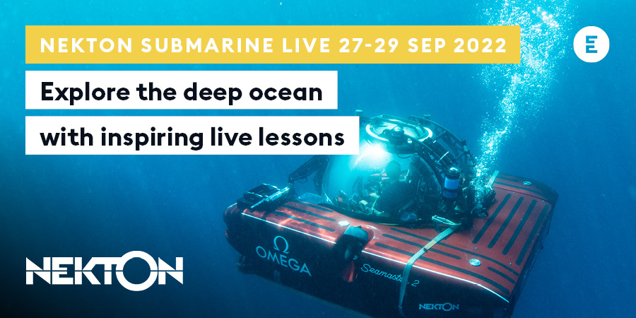 Free live lessons from an incredible submarine expedition w/ @nektonmission 27-29 Sept 2022 Book now 👇 encounteredu.com/live-lessons/n… #primaryscience #stem #livelessons