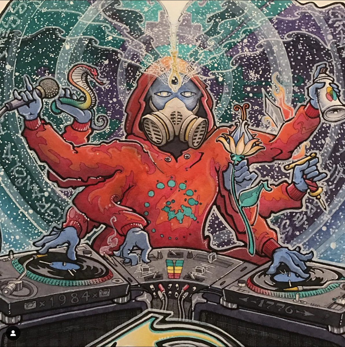 MarxRobby's tweet photo. #detail from a #gigposter

#turntable #ninja #graph #graphmaster #bboy #thirdeye #rainbowserpent #krylon #jugglers #blueman #fractal #watercolor #ink #design #illuistration #thirdeye #fractal #battlepose #drawing #painting #artlife 

EnJoY the day out there!
🔥😎🔥 https://t.co/zhqpALnxqg