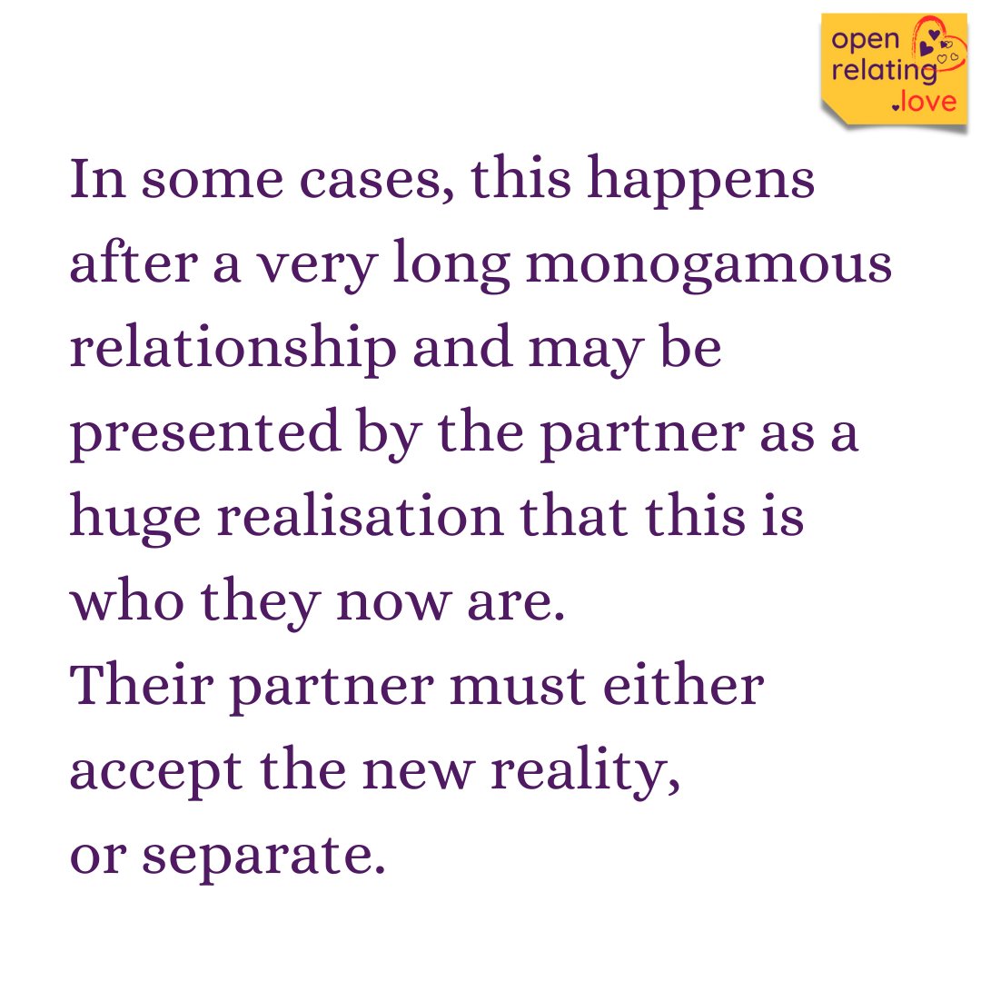 openrelating's tweet photo. The A-Z of Expansive Relationships: #Polybombing
This is a term often used by monogamous people to describe the shock they feel when their partner brings up the topic of wanting to explore Polyamory.
They must either accept the new reality, or separate. https://t.co/wzxrla06ce