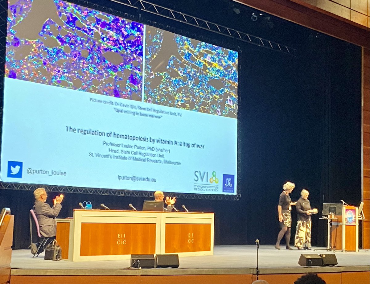 Kellie Machlus (@theclotthickens) on Twitter photo The most sincere congratulations to <a href="/purton_louise/">Prof Louise Purton</a> on her McCulloch and Till Award at #ISEH2022 🥳👏🏼
What a touching and well deserved moment for this champion of diversity, equality, inclusion, and kindness in science 🥹❤️ The most sincere congratulations to <a href="/purton_louise/">Prof Louise Purton</a> on her McCulloch and Till Award at #ISEH2022 🥳👏🏼
What a touching and well deserved moment for this champion of diversity, equality, inclusion, and kindness in science 🥹❤️