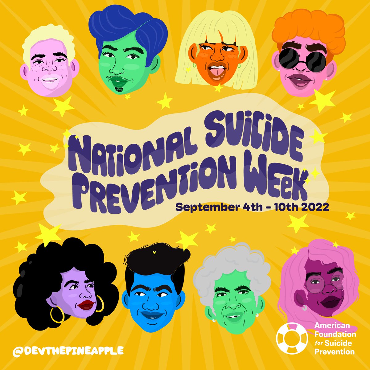 afspnational's tweet photo. Today marks the beginning of #NationalSuicidePreventionWeek!

This is a chance to create awareness of this leading cause of death, to get involved in our #OutOfTheDarkness Walks, and to help save lives. Get involved: https://t.co/IoegByzYbM

Artwork by @DevonBlow https://t.co/05U3Z2GnFj