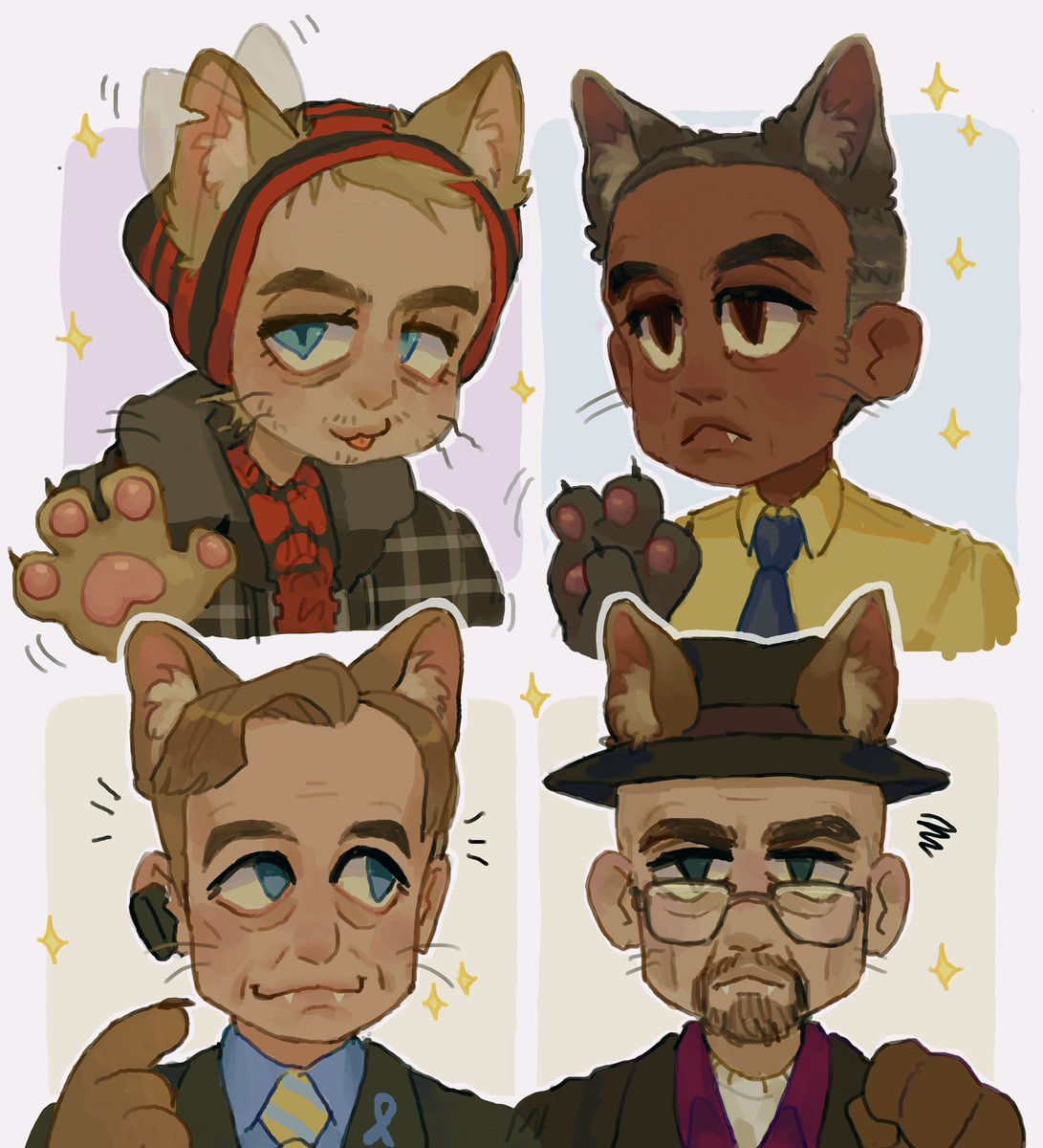 p0nyplanet's tweet image. breaking bad as catboys (I am clearly normal) #breakingbad
