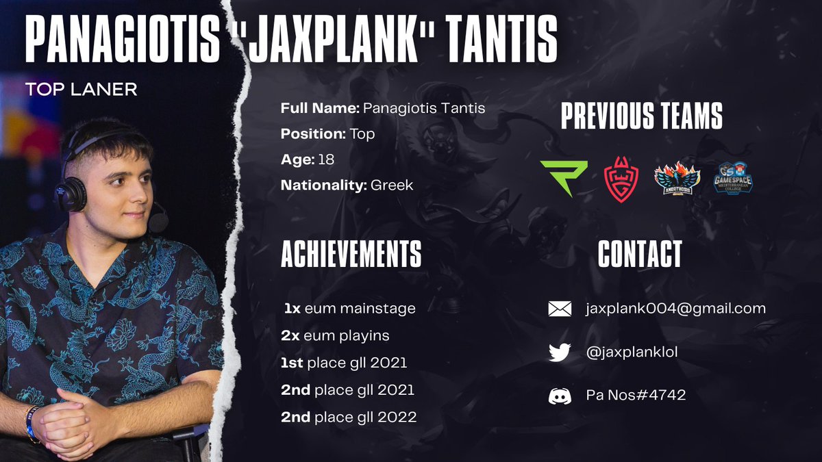 Hello still contracted with <a href="/RiddleEsports/">RIDDLE</a> until November but they have allowed me to explore options for 2023.
Able to relocate.
RT's are appreciated!
