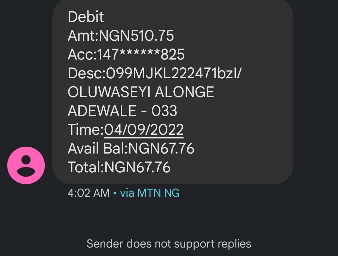 AlongeAdewaleO1's tweet photo. I did a transfer of #500 from my access bank (1473297825) to my uba account (2123460075), but it's yet to drop to my uba . Why ? @accessbank_help , @myaccessbank https://t.co/K5MQSegBAW