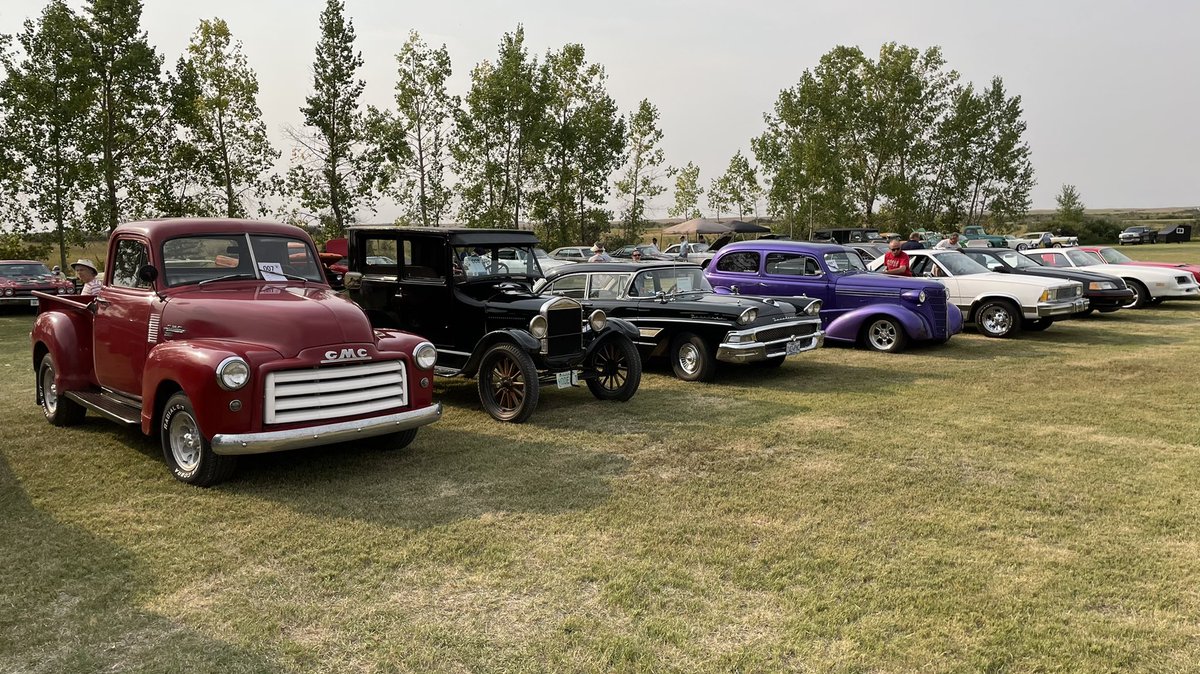 Spending some time today at Bill Holder’s Memorial Show &amp; Shine in Kenaston, SK today. The 1926 and Red 1953 GMC were restored by my father in law. My wife and I have the honour of looking after the Model T now.
