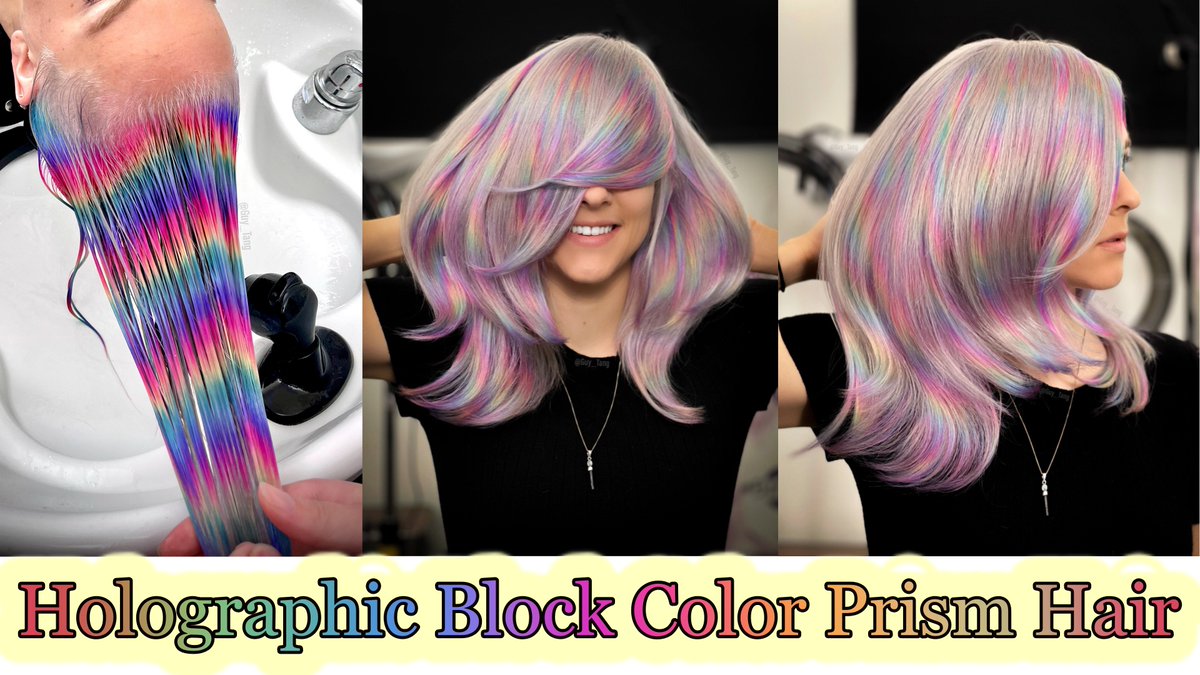 Holographic Block Color Prism Hair Youtube Tutorial now up on my channel: youtu.be/7yO0ImZ__pQ using #GuyTang #mydentity Hair Colors. #MustWatch with @laurennikohl_