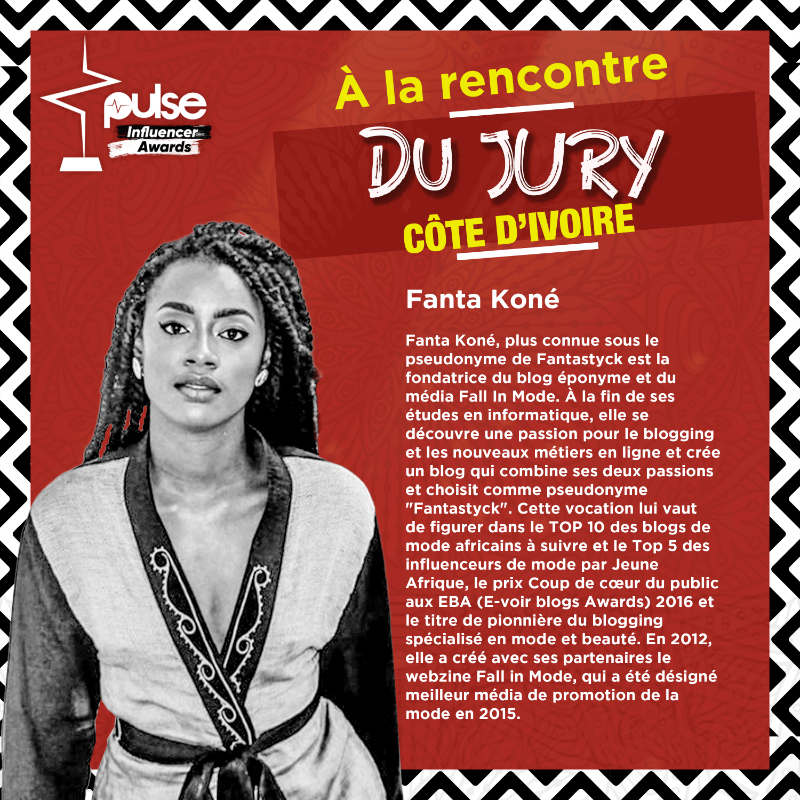 PulseCoteIvoire's tweet photo. Nous sommes fiers de compter parmi nos jurés des #PulseInfluencerAwards2022 : @gorouadama @JeanLouisBoua @magloire_ndehi @OrphelieThalmas @Fantastyck @franckbaye 😊