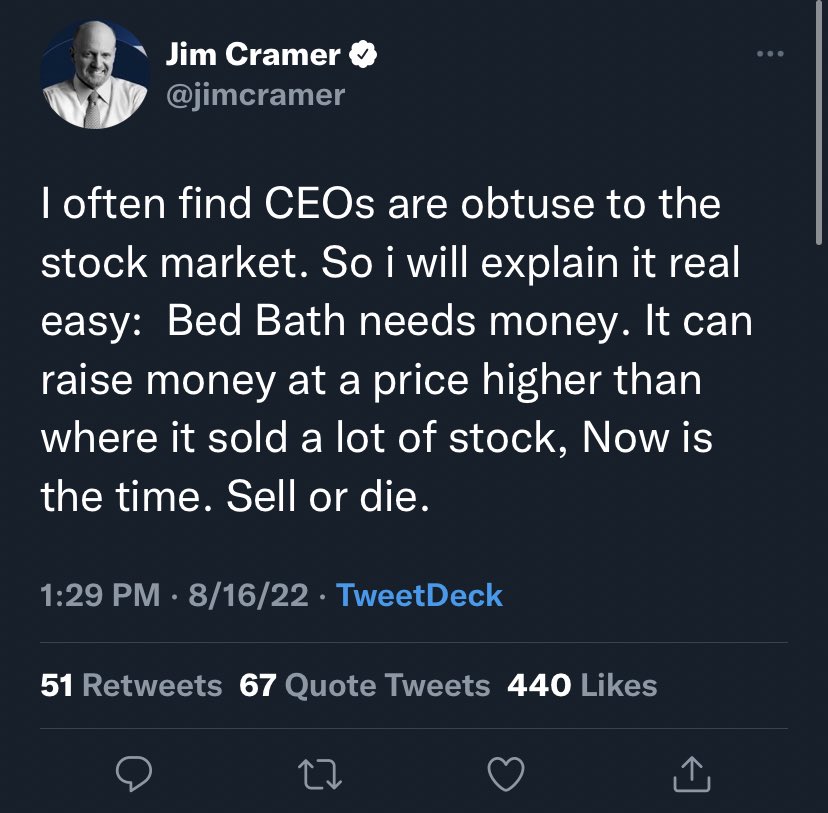 iAnonPatriot's tweet photo. Uhh… @Twitter 

Time to ban @jimcramer https://t.co/99TZcB903L