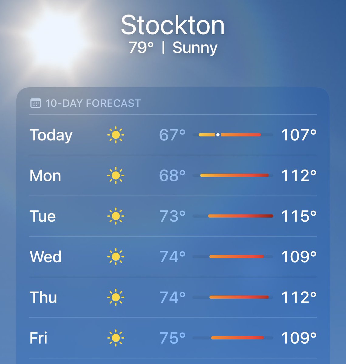 For the next few days please:

• Take a break from the heat when you can.
• Drink more water than you usually do.
• Fully extinguish any discarded cigarettes.
• Do not start fires for any reason.

These will be extreme conditions for firefighters on emergencies. Take it slow.