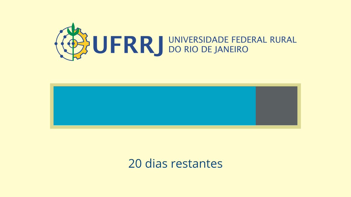 ContadorUFRRJ's tweet photo. Faltam 20 dias para o fim de 2022.1 na UFRRJ! 
Você já cursou 82,90% do período de 2022.1, parabéns! https://t.co/heYrv3oWjd