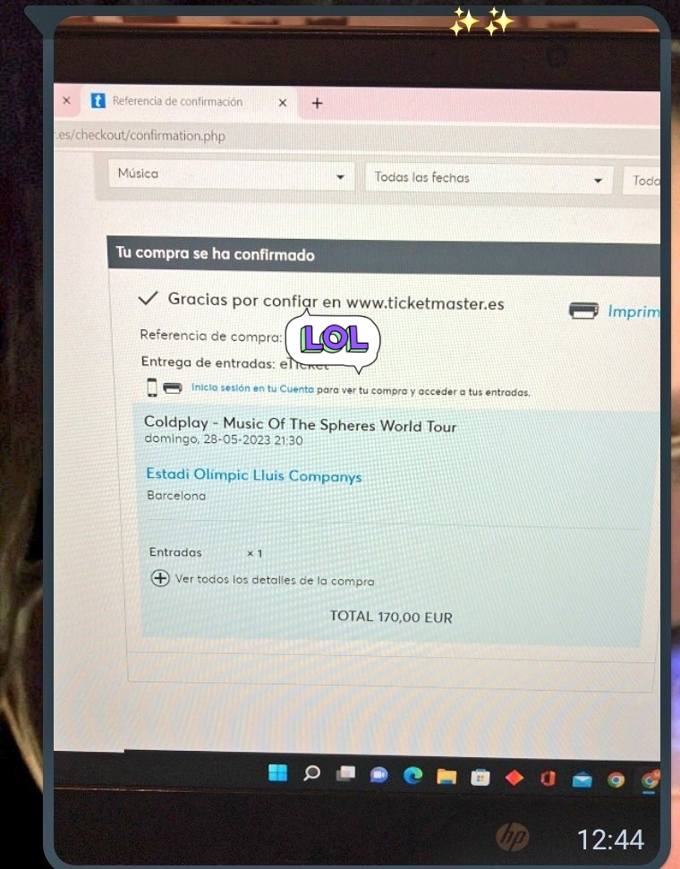 Naked_stalker's tweet photo. Bueno, por acá creo que no les había presumido y contado que tengo mi entrada para el concierto de @coldplay  en Mayo. 🤩 Por fin voy a cumplir mi sueño, señora/es. https://t.co/kUXf5hnwoV