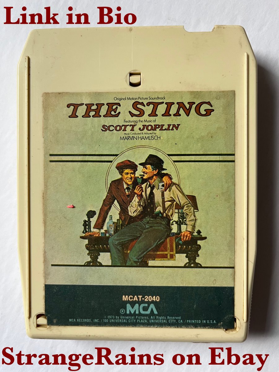 doctor8track's tweet photo. STRANGERAINS ON EBAY #TheSting #MovieSoundtrack #8TrackTape #ScottJoplin #Soundtrack #Ragtime #RagtimeMusic #Piano #PaulNewman #RobertRedford #Music #Movies  #MCA  Refurbished &amp; Play Tested #EbayStore #StrangeRains #EbaySeller #EbayShop https://t.co/wSmHUHXs5C