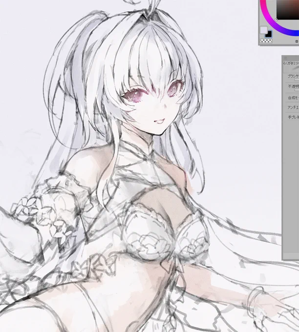 LAの水着こまかいとこの構造がわからん…もう絵描くの辞める 