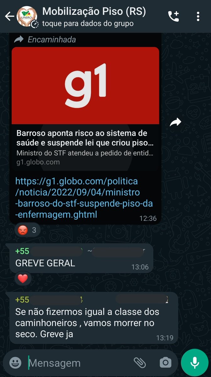🚨 ATENÇÃO ENFERMAGEM 🚨 
Os caminhoneiros mostraram sua força paralisando AGORA é a nossa vez! 1ª paralisação da enfermagem já sendo programada em todos os Estados #EnfermagemVaiParar #EnfTwitter