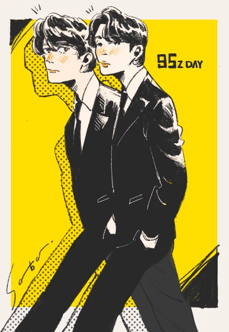 性格も表現スタイルも真逆だけど、永遠のソウルメイト、、、クオズに幸あれ#Happy95zday #bts #btsfanart #jimin #v 