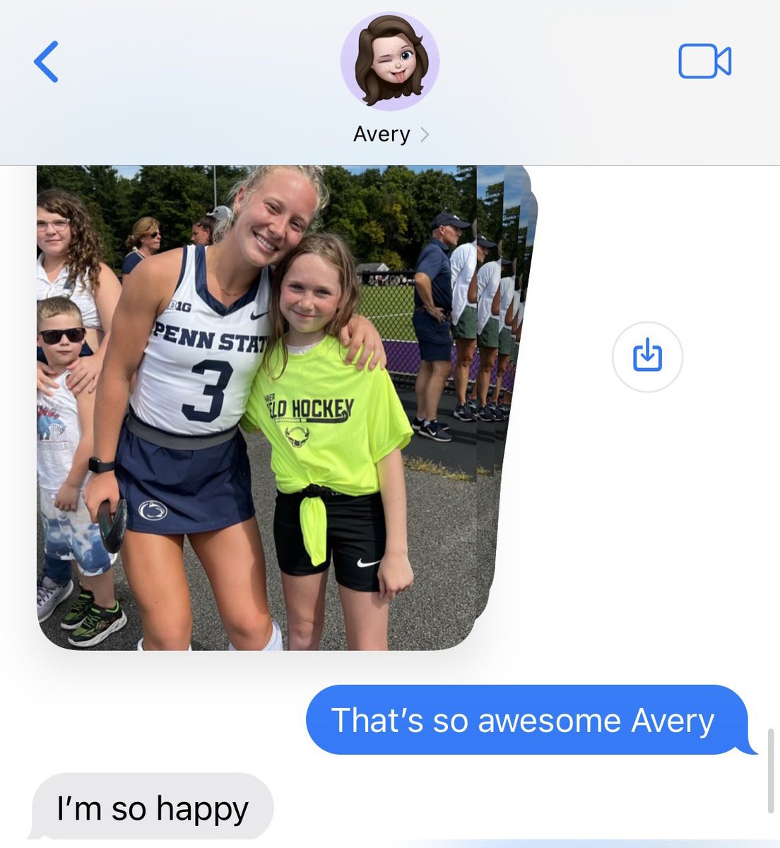 BreannaCohn's tweet image. .@PennStateFH awesome W yesterday! You made this hopeful future Penn State player’s dream come true.
Big shout out to @s_gladieux for being an inspiring role model 🏑!