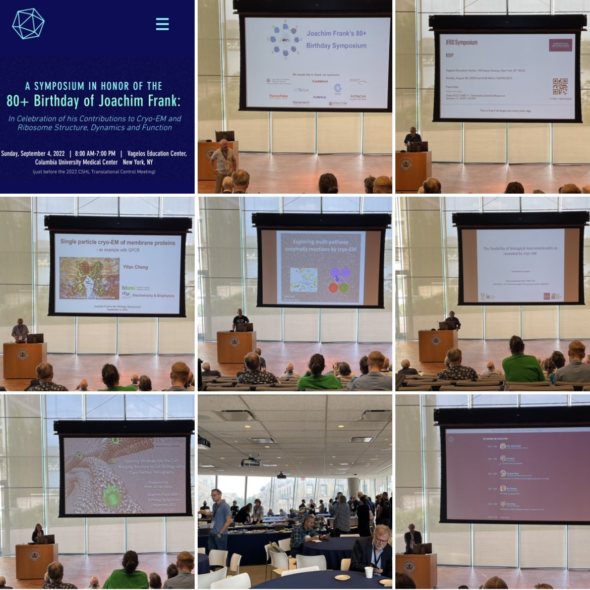 edward_eng's tweet photo. The #JF80 symposium was a wonderful celebration honoring @joachimfrank. 

His contributions to the #ribosome &amp; #cryoEM fields enabled a community of scientists and have foundational impact on future research. Happy birthday and thanks to everyone that made today an amazing event. https://t.co/opOTU8ggtM