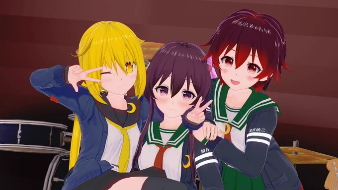 改修作業続行中睦月ちゃんと如月ちゃんの改修終わり。皐月ちゃんの服も変えたしな。残りの睦月型の娘は8人だ………シーンデータお借りしてます。#艦これ #睦月 #如月 #皐月#コイカツ #koikatsu 