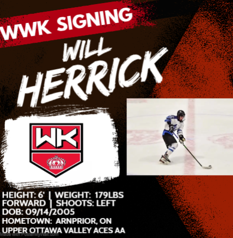 🚨🚨SIGNING ALERT🚨🚨
WWK would like to welcome Arnprior, ON native Will Herrick to the team!
