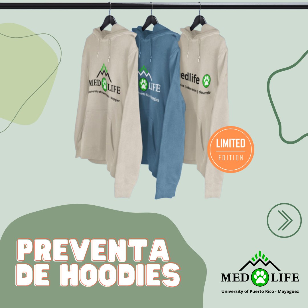 MEDLIFEUPRM's tweet photo. Saludos Medlifers🐶💚

Solo para anunciarles que ya oficialmente comienza nuestra PREVENTA DE HOODIES!!🤩

Todos los detalles de la preventa se encuentran en el form donde pueden realizar su orden✨

El form para ordenar es el siguiente:
https://t.co/gRnHiTsLKB https://t.co/tHKErwjH8e