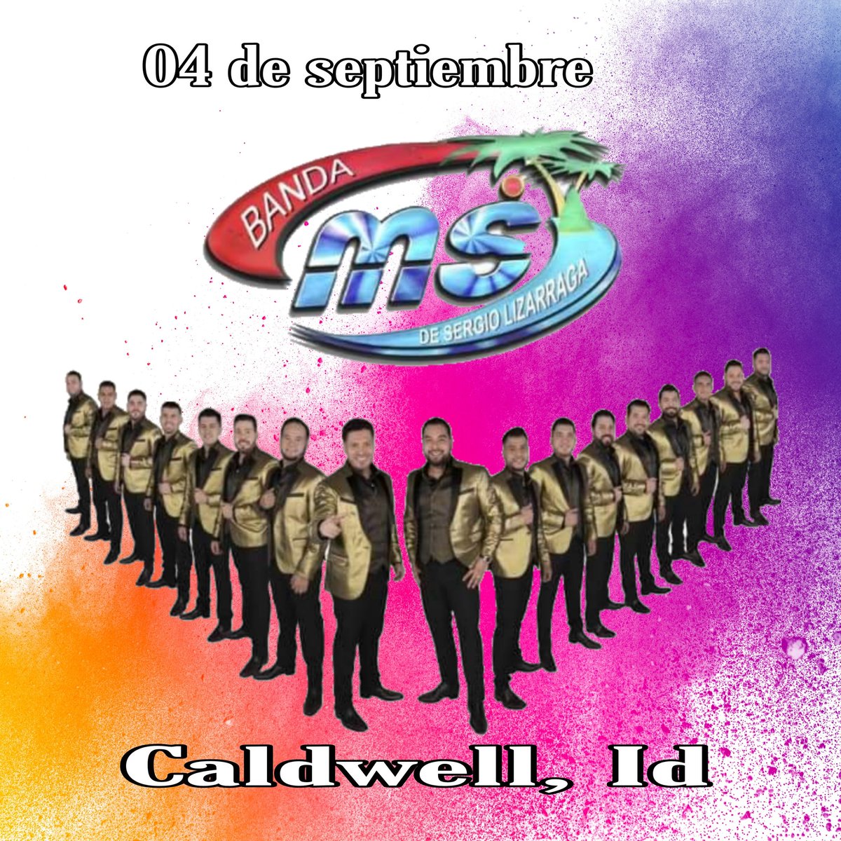 ClubTuPosturams's tweet photo. 🇲🇽Atención 🇲🇽
Hoy Domingo 0️⃣4️⃣ de Septiembre no te puedes a la Banda más taquillera del momento Banda Ms  que llegan con un show totalmente renovado  con todos sus exitos que ya conoces.

📌 𝙇𝙪𝙜𝙖𝙧 𝘿𝙚𝙡 𝙀𝙫𝙚𝙣𝙩𝙤: Caldwell, ID
#ClubTuPosturaMs 🇲🇽🤠
#BandaMs 🎺🍻 https://t.co/fl2yRUi4os