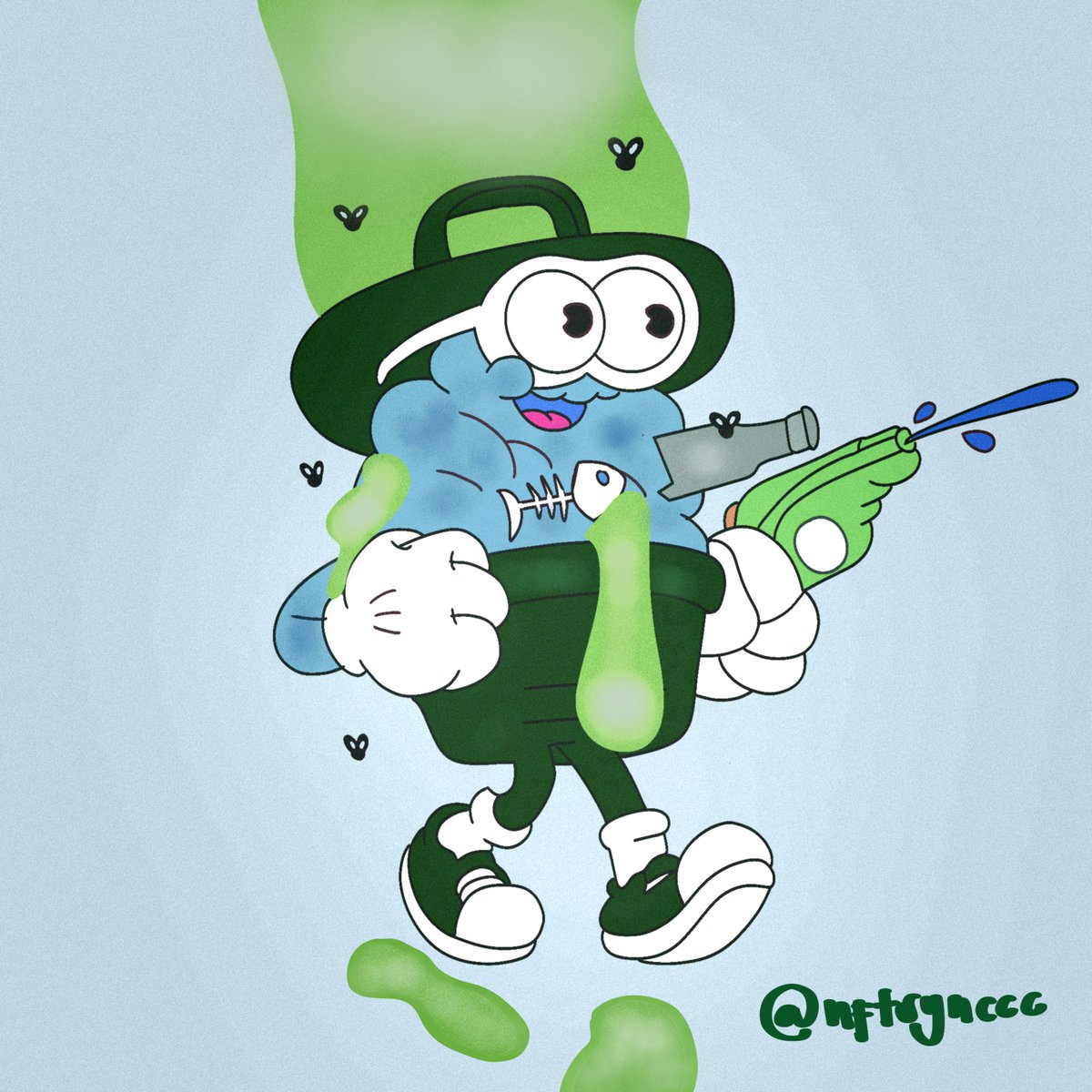 nftsynccc's tweet photo. My First Fan Art for @garbagefriends
Always onslimeee? 🟢🫡
#GarbageTalk #Slimeline #GarbageArt #TrashWalk @MotionMarkus https://t.co/mfKZqOf6wn