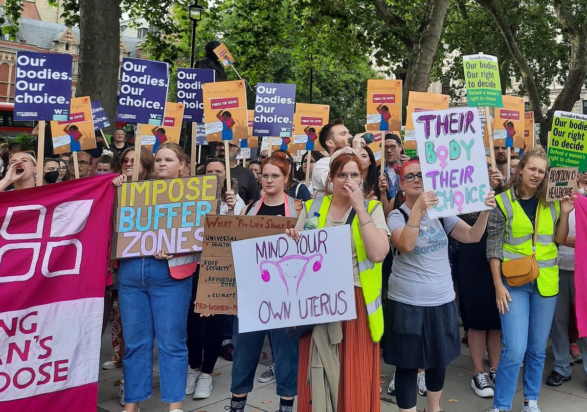 RhiannonOwenRN's tweet photo. Pro-choice, pro-abortion. 

Proud to be a steward for @Abortion_Rights UK.

Thank you for a powerful, intersectional counter-protest against "March For Life" to safeguard abortion access.

We will fight to ensure abortion remains safe, legal &amp; free for all

#MarchForChoice https://t.co/HRYzujRNwk