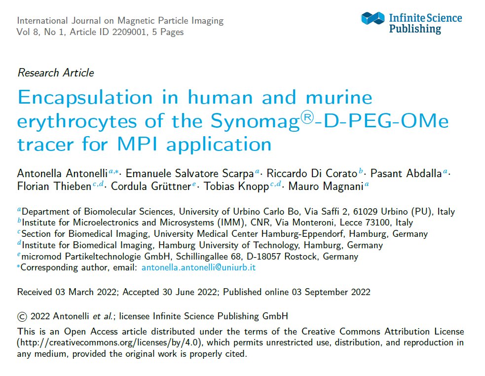 International Journal on Magnetic Particle Imaging tweet media