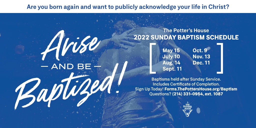 Hope is never fleeting when Jesus is near! Our next monthly baptism will be held Sept. 11 after Sunday Service at #TPHDallas. Sign up online at Forms.ThePottersHouse.org/Baptism or call (214) 331-0954, ext. 1087.