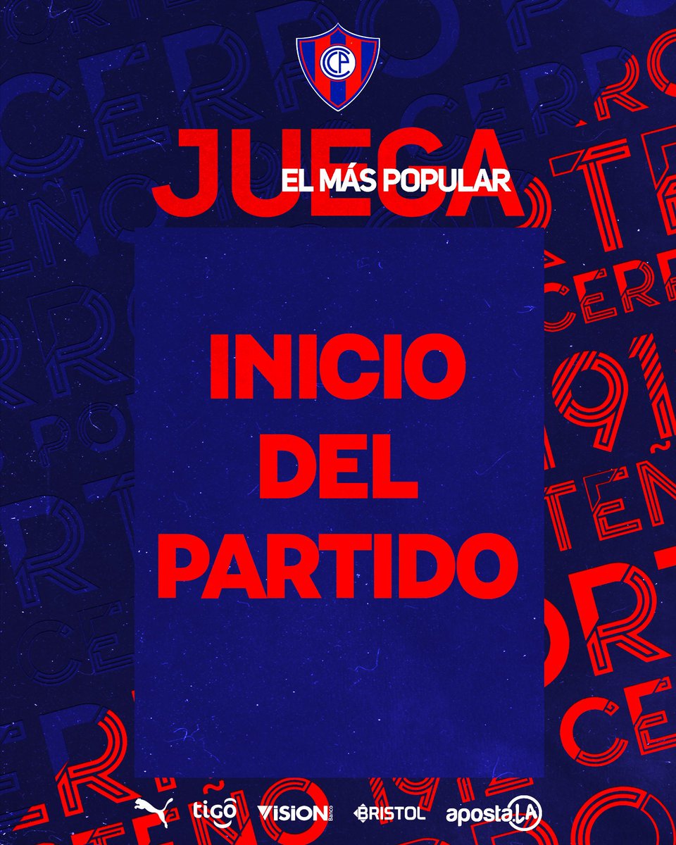 CCP1912oficial's tweet photo. Arrancó el juego ⚽️
Cerro Porteño 🆚 Libertad
¡Vamos Ciclón! 🌪
#JuegaElMásPopular
#CCPLIB https://t.co/FA6KWQgNBL