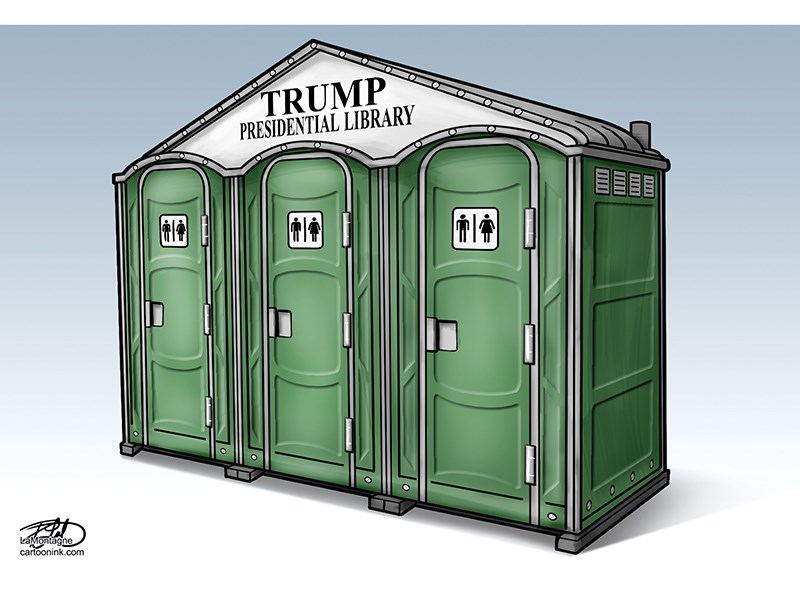 EandPCartoons's tweet image. Patrick LaMontagne, Canada, cartoonink.com #TrumpLibrary