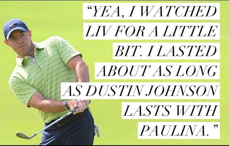 PGATUOR's tweet photo. Rory Mcllroy tried watching LIV golf and gave the following statement ⬇️ https://t.co/EcOQ2tpVfO