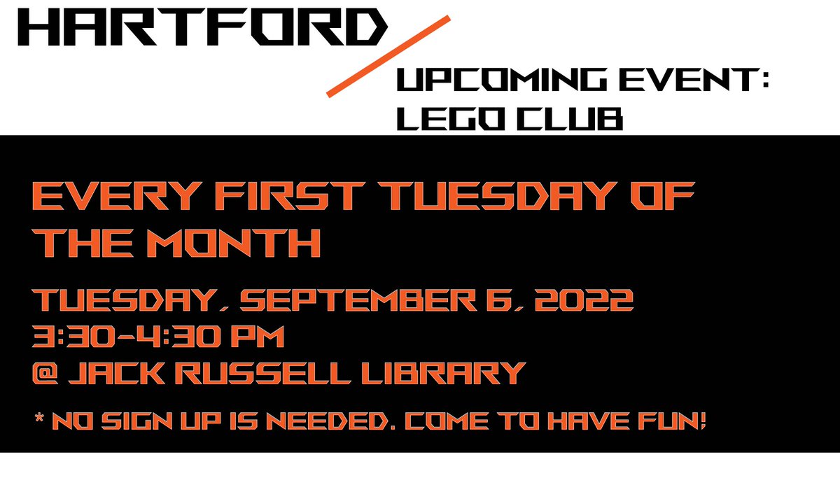 HUHS_Robotics's tweet image. This Tuesday starts the first of many Lego clubs at the Jack Russell Memorial Library from 3:30 to 4:30 pm

FRC 1091 team members are asked to show up at 3:15 to help set up.