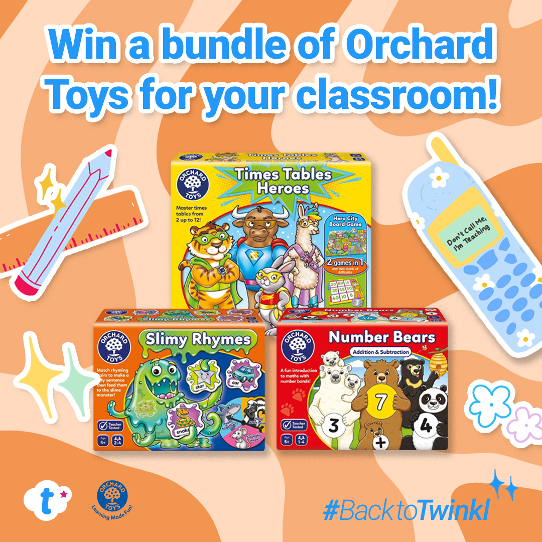 🧸 BACK TO SCHOOL TOY GIVEAWAY 🧸

We’ve teamed up with @orchardtoys to offer 4 lucky winners a bundle of toys - including Number Bears, Times Tables Heroes &amp; Slimy Rhymes 🥰

To enter...
💙 Retweet this post
💙 Reply with #BacktoTwinkl 
💙 Follow <a href="/twinklresources/">Twinkl Resources</a> 

T&amp;Cs apply.