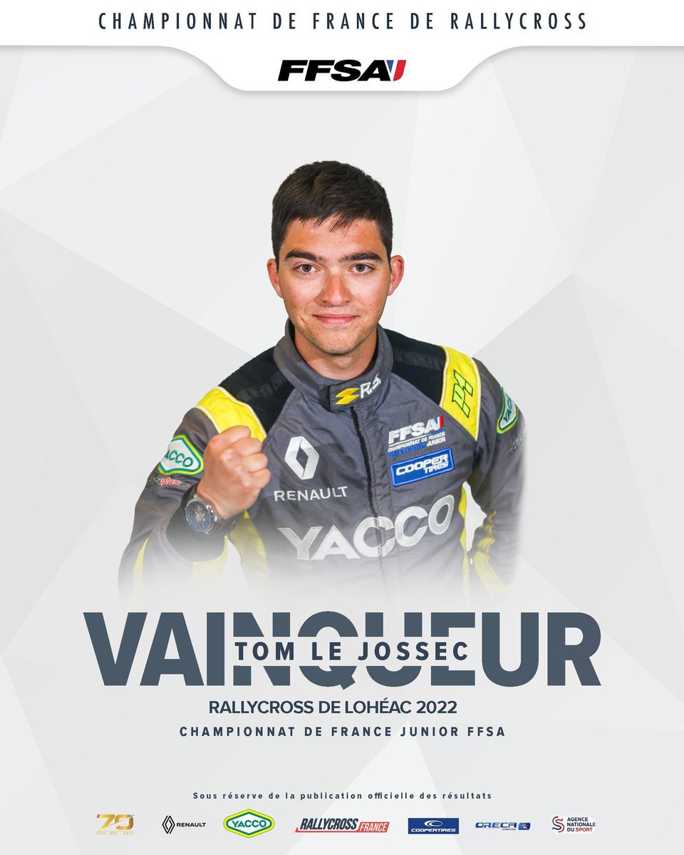 Rallycross_FR's tweet photo. #06 - LOHEAC 🔵 FINALES
#SUPERCAR : Yury Belevskiy
#Super1600 : David Bouet
#Juniors : Tom Le Jossec
👉🏼 Retrouvez les classements complets sur le site https://t.co/f1Y4XyEnwm
#RallycrossFrance #Rallycross https://t.co/H7wiopDA6T
