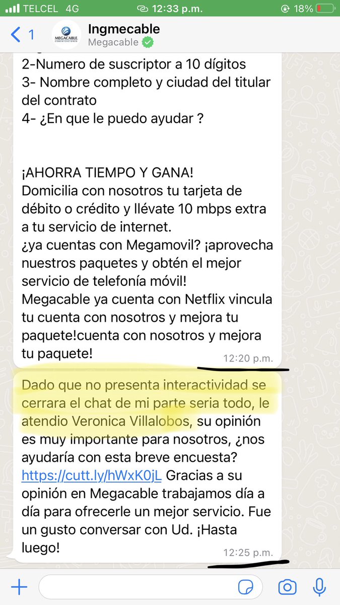 RinoAlbertoAM's tweet photo. Gran servicio de @Megacable , 2 horas 20 esperando su respuesta y en menos de 5 min me cierran el chat. https://t.co/jHUzWSWpHQ