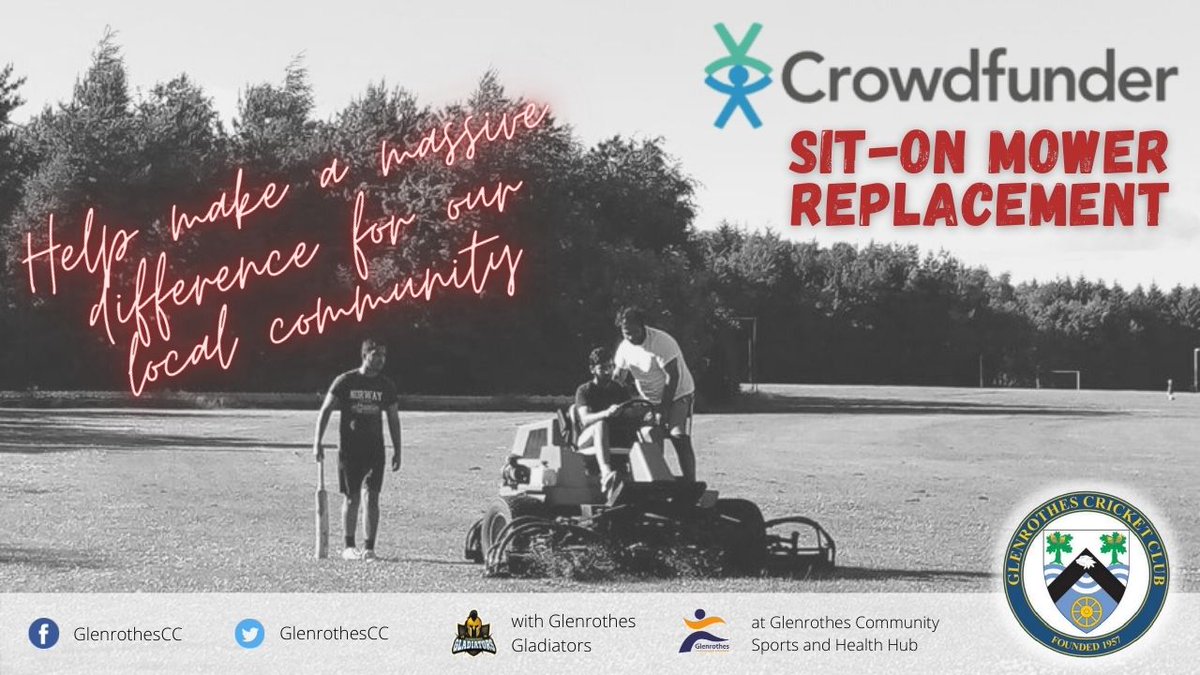 Glenrothes Gladiators ๐ (@gccgladiators) on Twitter photo Sometimes we need to recognise we cannot do everything ourselves and that we need to reach out for help from others. So we hope you can help support us and our parent club <a href="/GlenrothesCC/">Glenrothes Cricket</a> in this fundraising campaign for a new sit-on mower and help make a difference for others. Sometimes we need to recognise we cannot do everything ourselves and that we need to reach out for help from others. So we hope you can help support us and our parent club <a href="/GlenrothesCC/">Glenrothes Cricket</a> in this fundraising campaign for a new sit-on mower and help make a difference for others.